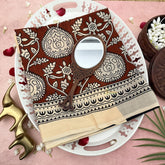 Vriksham Brown With Printed Cotton Mulmul Saree-VS4626